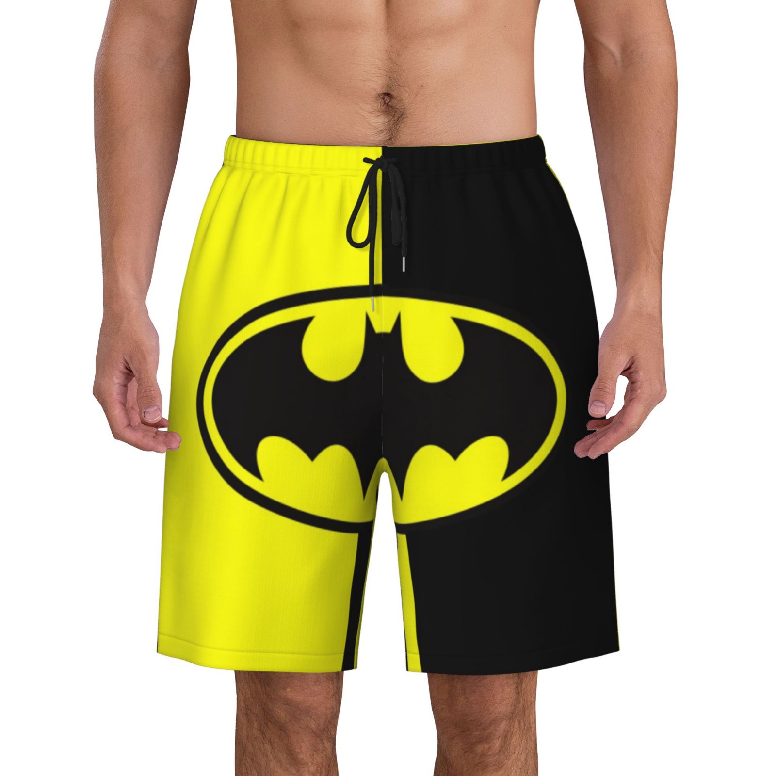 Batman Mens Swim Trunks Quick Dry Board Shorts With Mesh Lining, Beach Shorts Swimwear Bathing Suits